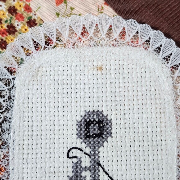 Vintage Handmade Patchwork Fabric Address Book Cross Stitch Phone Cottagecore - Picture 5 of 7